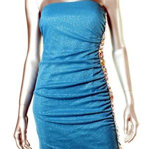 Teeze Me Turquoise Strapless Party Dress